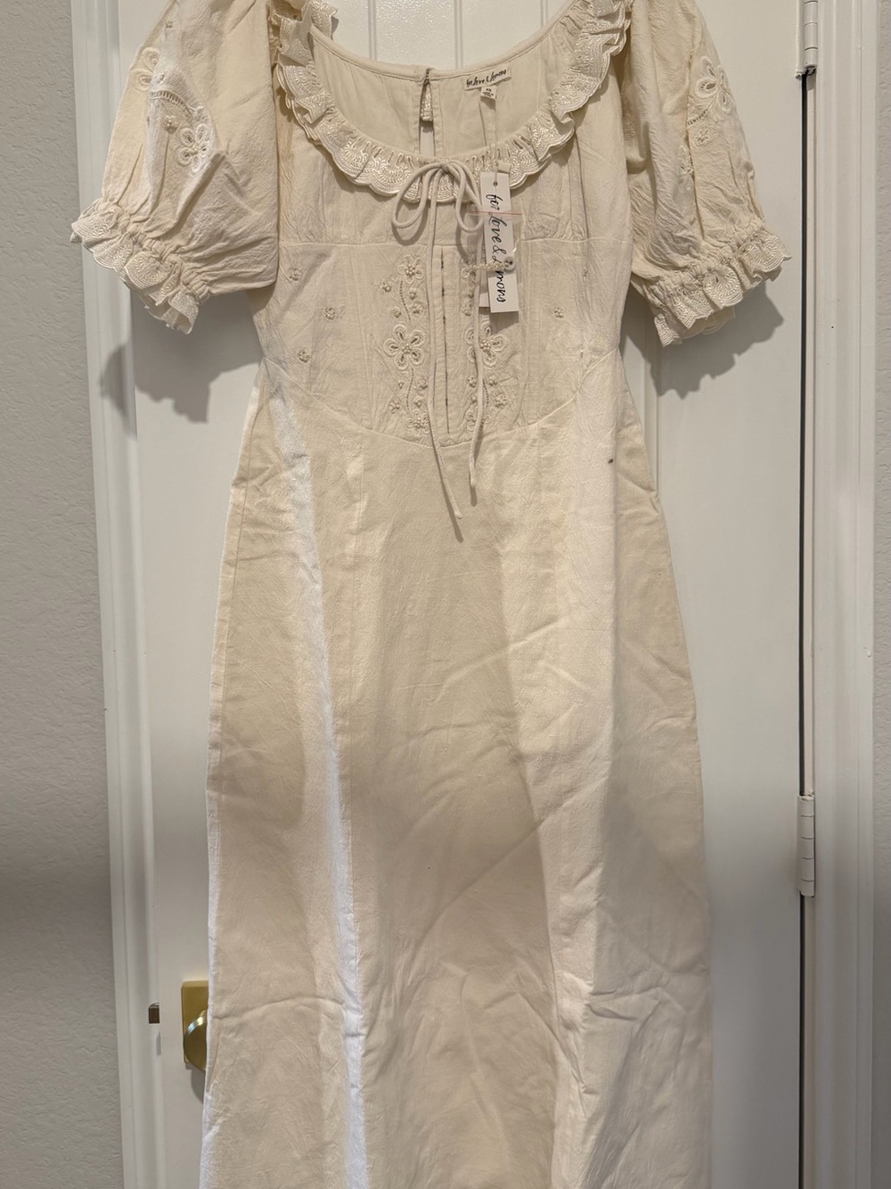 For Love & Lemons Adelie Midi Dress XS / White - Picture 8 of 8